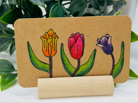 Tuilip garden standing card - Art by Waa