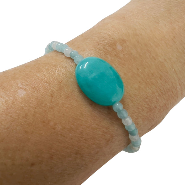 Tamar Bracelet (Light Blue Mixed Colors with Light Blue Stone)