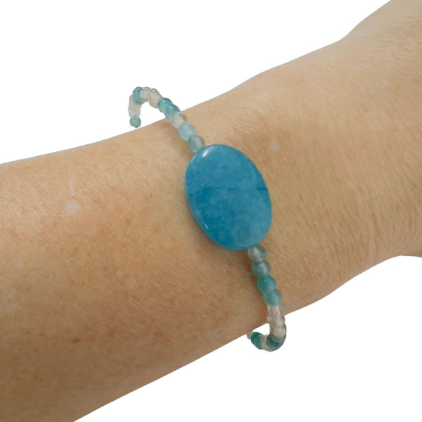 Tamar Bracelet (Turquoise Mixed Colors with Turquoise Stone)