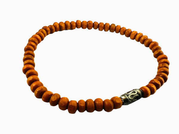 Wooden Beaded Bracelet  (Orange)