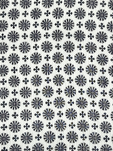 Black Pinwheels on Sheer White Scarf (9257)