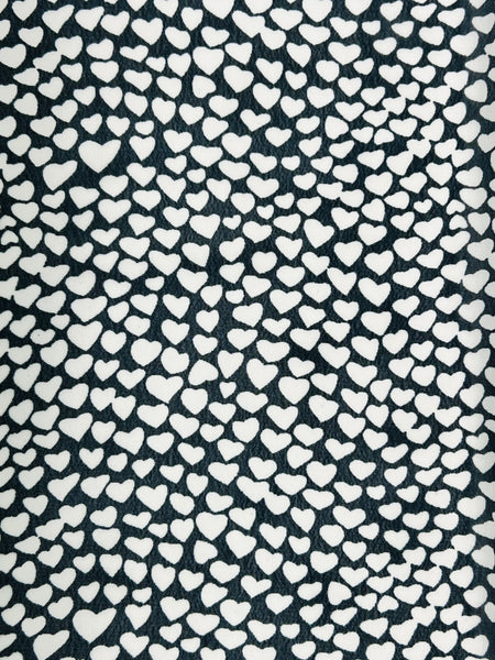 Beautiful Blue Scarf with White Hearts (9178)