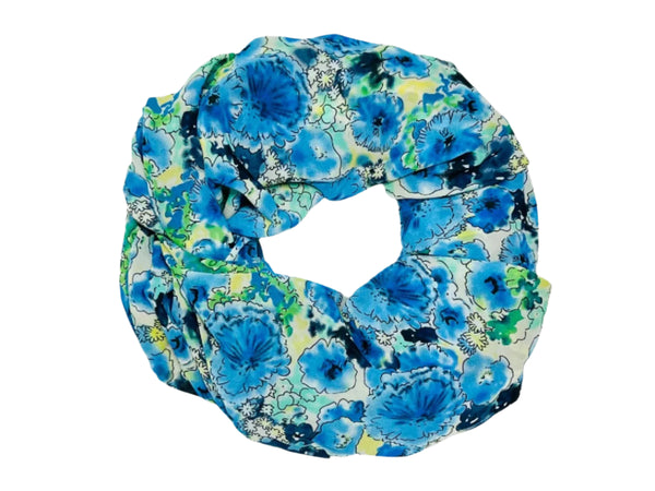 Blue Floral Design Scarf (9217)