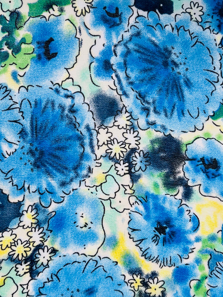 Blue Floral Design Scarf (9217)