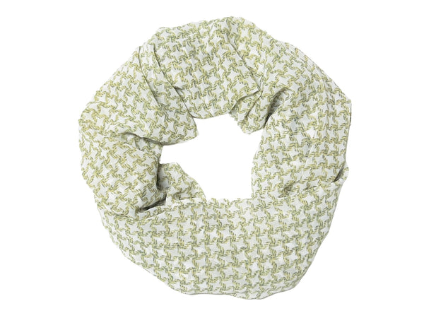 Four Pointed Star on Light Green Yellow Scarf (9265)