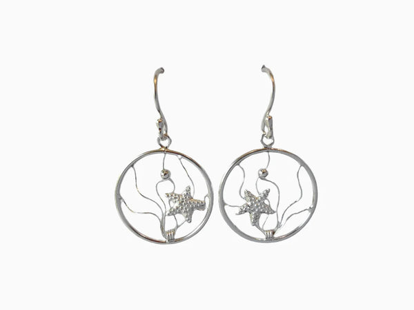 Sea Star Necklace and Earrings Set - 925 Sterling Silver