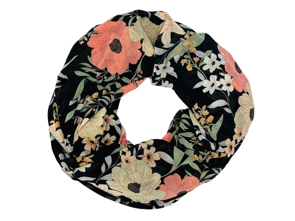Iris and Flowers on a Black Scarf (9255)