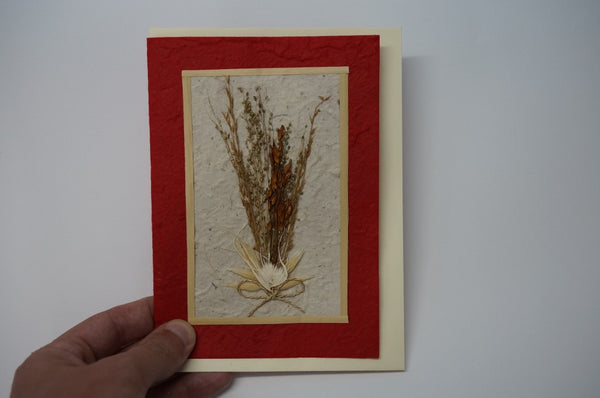 Red Wheat Flower Bouquet Hands On