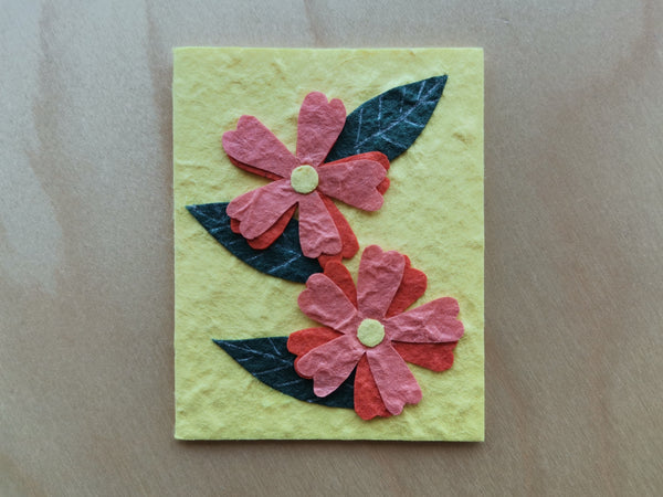 Mini Card: Flowers with Yellow Background (904)