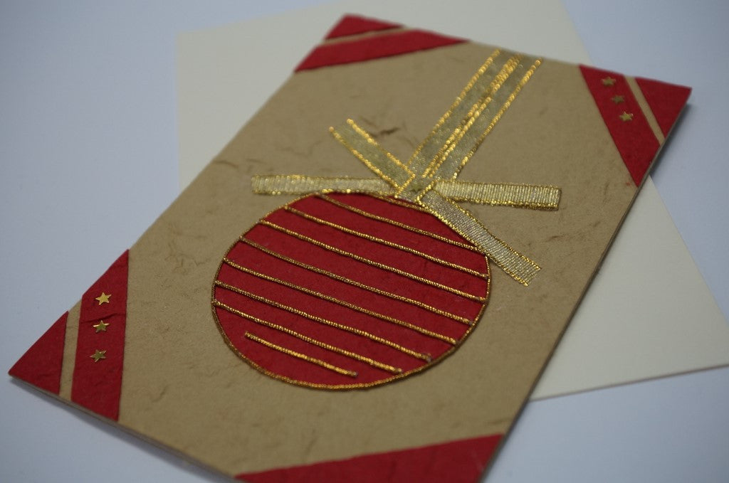 Ball with Golden Bow Close up