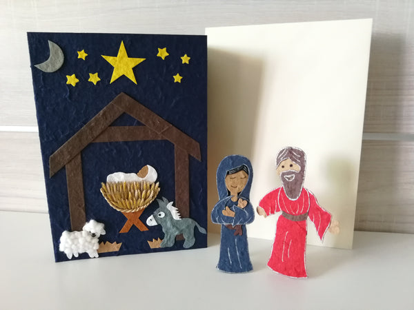 Stand-Up Christmas Nativity with Mary & Joseph - Can be used as Christmas Decoration or Christmas Card (271)