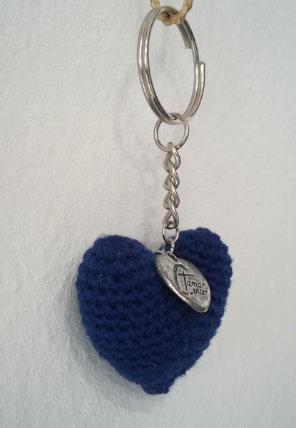 Crochet Heart Keyring with Tamar Heart (Various colours available)