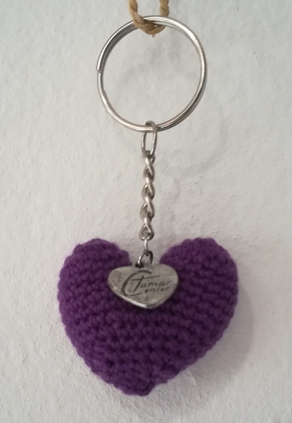 Crochet Heart Keyring with Tamar Heart (Various colours available)