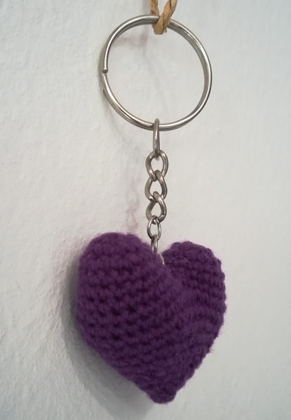 Crochet Heart Keyring without Tamar Heart (Various colours available)