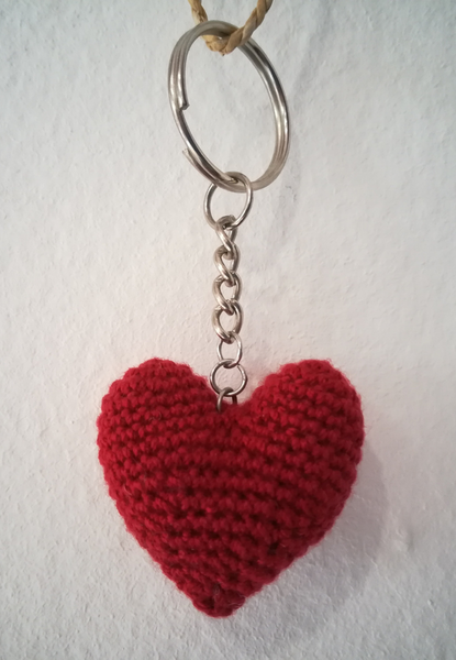 Crochet Heart Keyring without Tamar Heart (Various colours available)