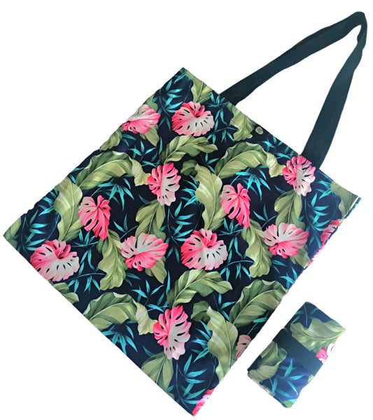 Tamar Shopping Bag (6509) Pink Flower Pattern, foldable