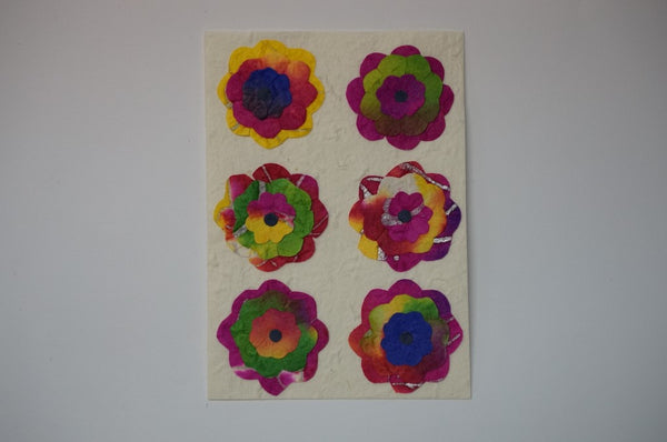 Six Multi Color Flowers Standard