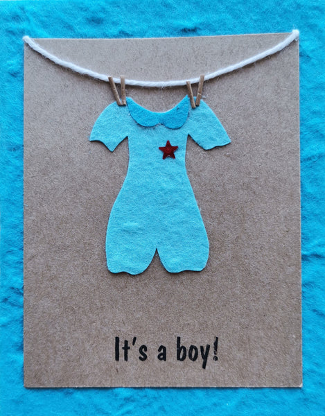 Mini Card: Clothesline Baby Boy (920)