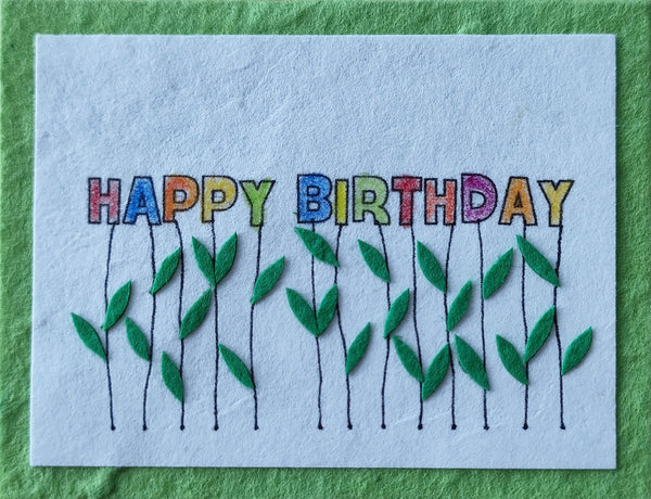 Mini Card: Happy Birthday Letters as Flowers (922)